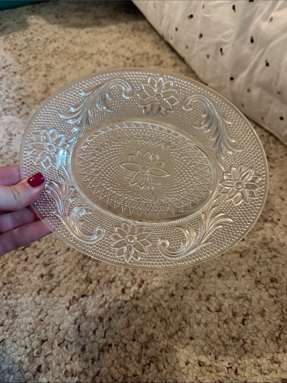 Indiana Clear oval Sandwich plates. Set of 4